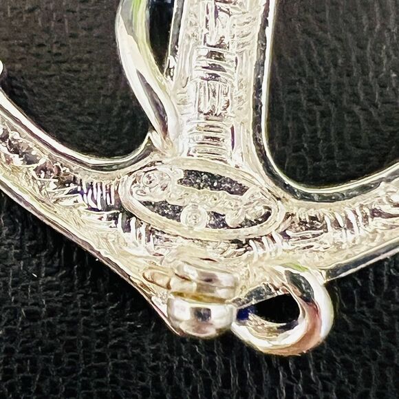 Danecraft Vintage 70's Navy Blue Silver Enamel Ship Anchor Brooch Nautical 1324 - Picture 6 of 8